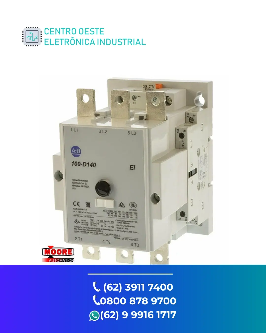 ASSISTÊNCIA TÉCNICA CONTATOR ALLEN BRADLEY 100 D GOIANIA