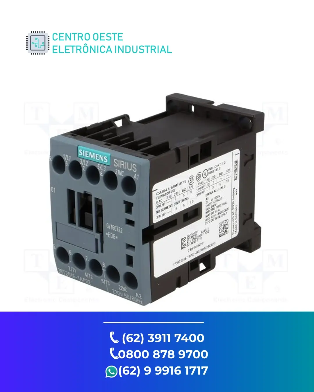 ASSISTÊNCIA TÉCNICA CONTATOR SIEMENS 3RT20 BRASIL