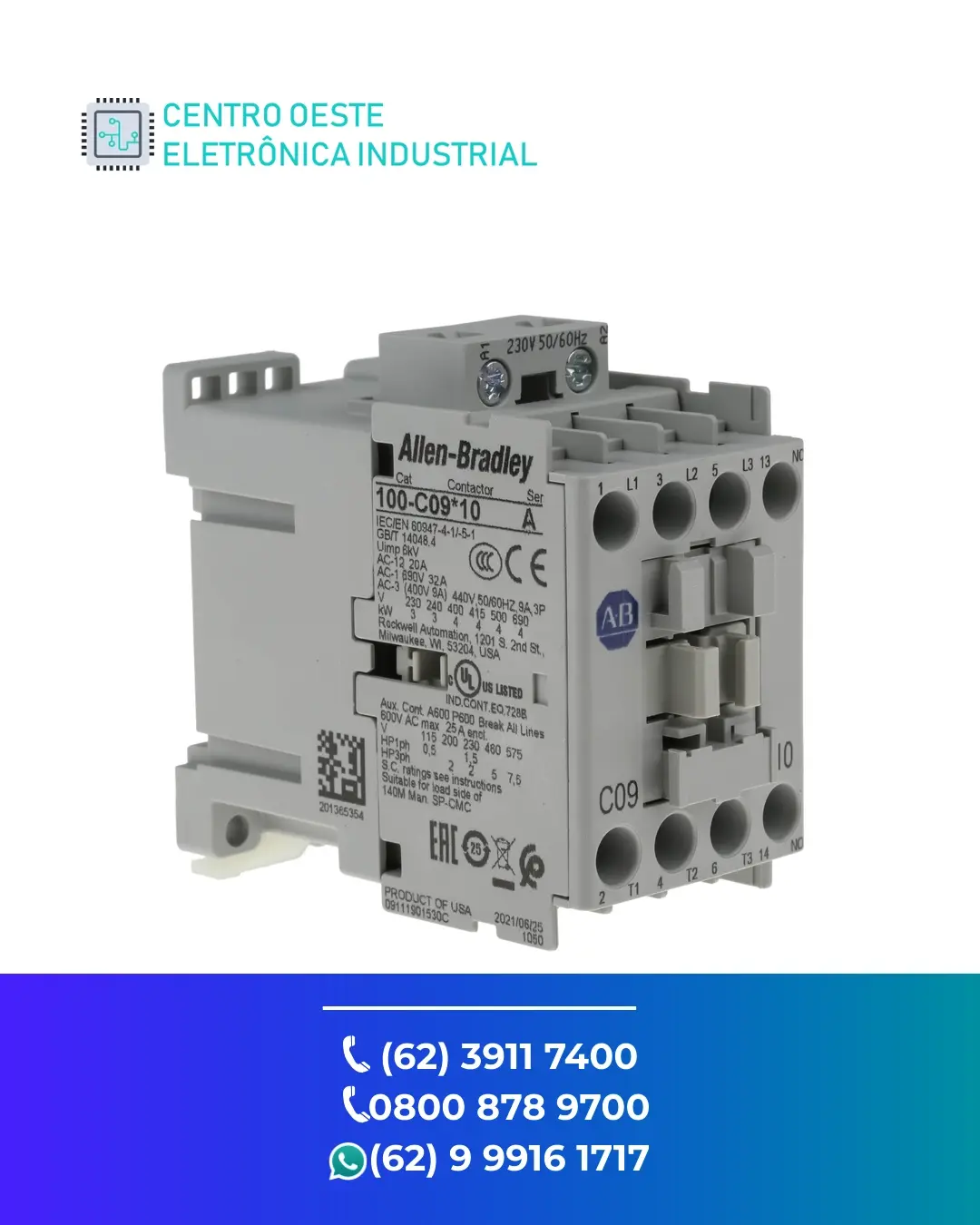 ASSISTÊNCIA TÉCNICA DE CONTATOR ALLEN BRADLEY 100 C BRASIL