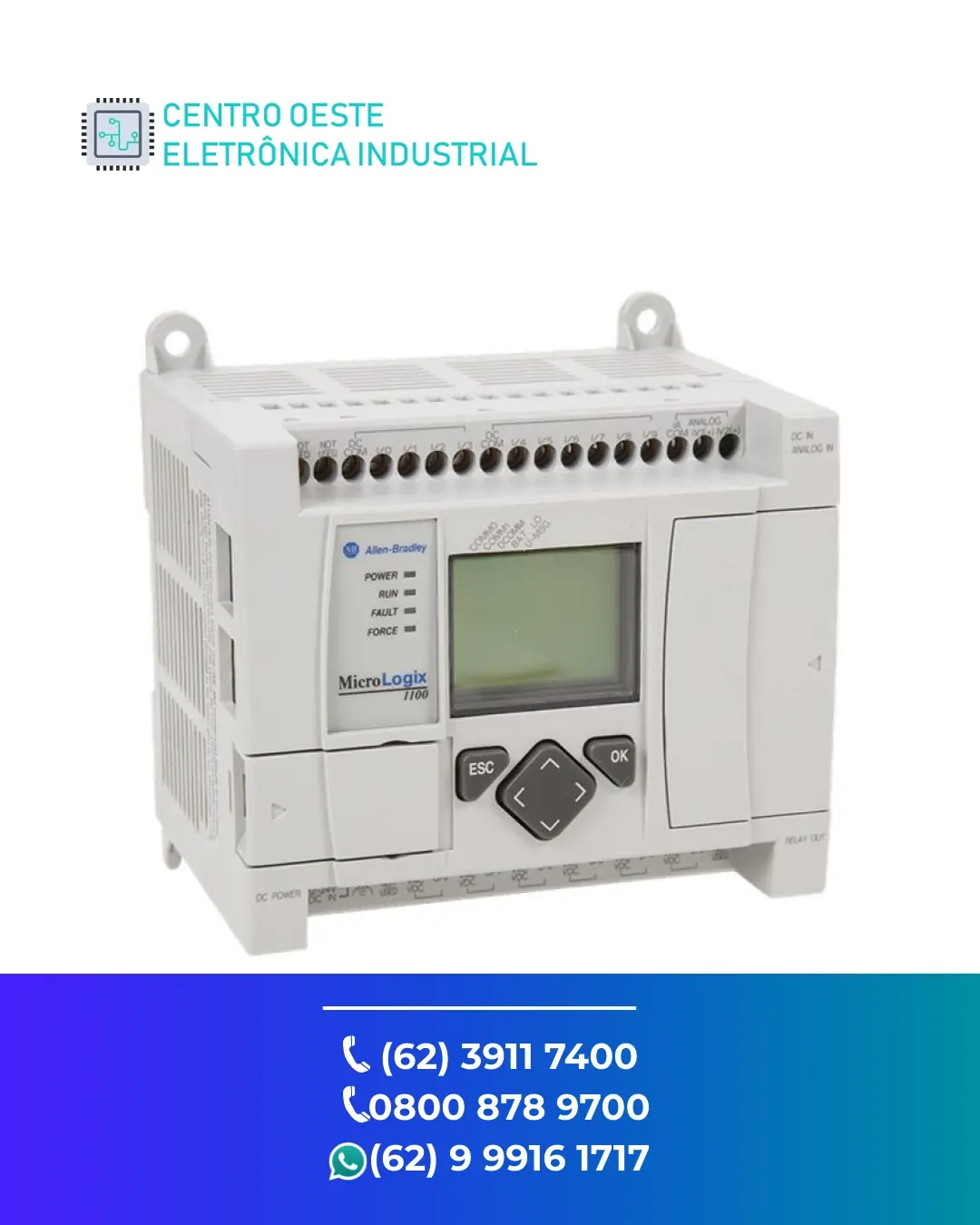ASSISTÊNCIA TÉCNICA DE PLC ALLEN BRADLEY MICROLOGIX 1100 GOIÁS