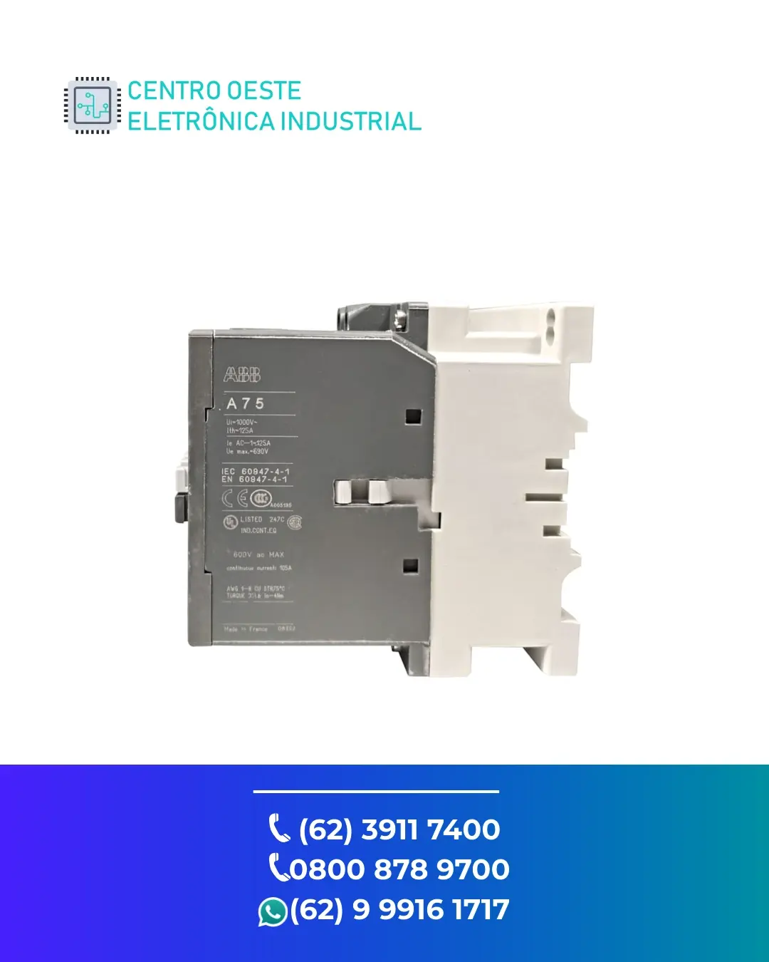 CONSERTO CONTATOR ABB A75 BRASIL