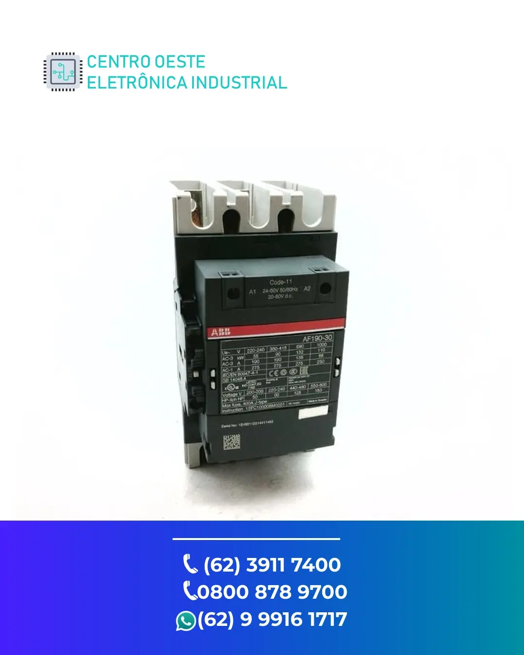 CONSERTO CONTATOR ABB AF190 GOIANIA