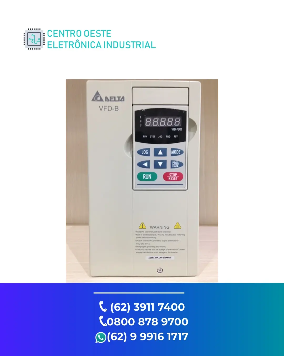 CONSERTO DE INVERSOR DELTA VFD VE2 GOIÁS