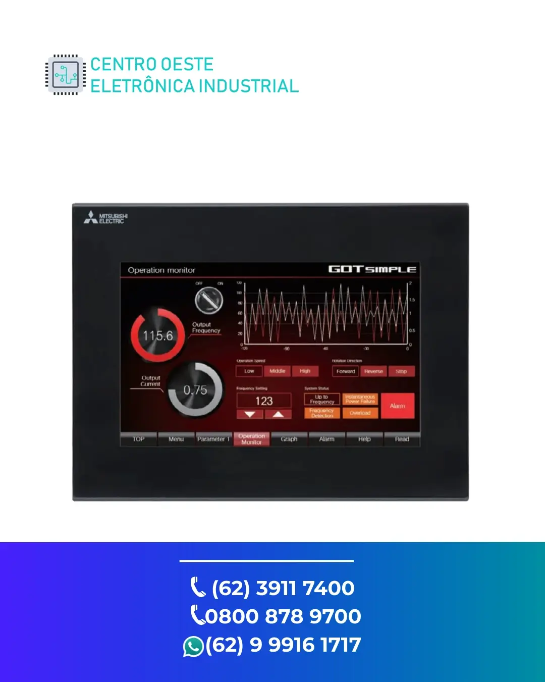 CONSERTO IHM MITSUBISHI GT2107 GOIANIA