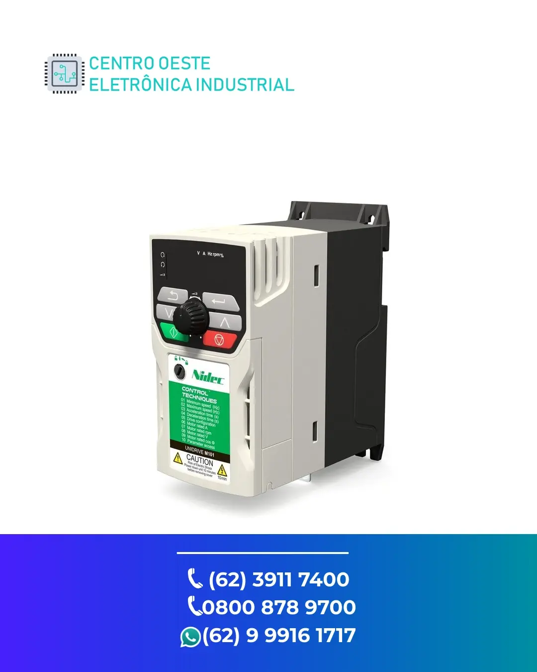 ESPECIALIZADA INVERSOR CONTROL TECHNIQUES UNIDRIVE M101 GOIANIA