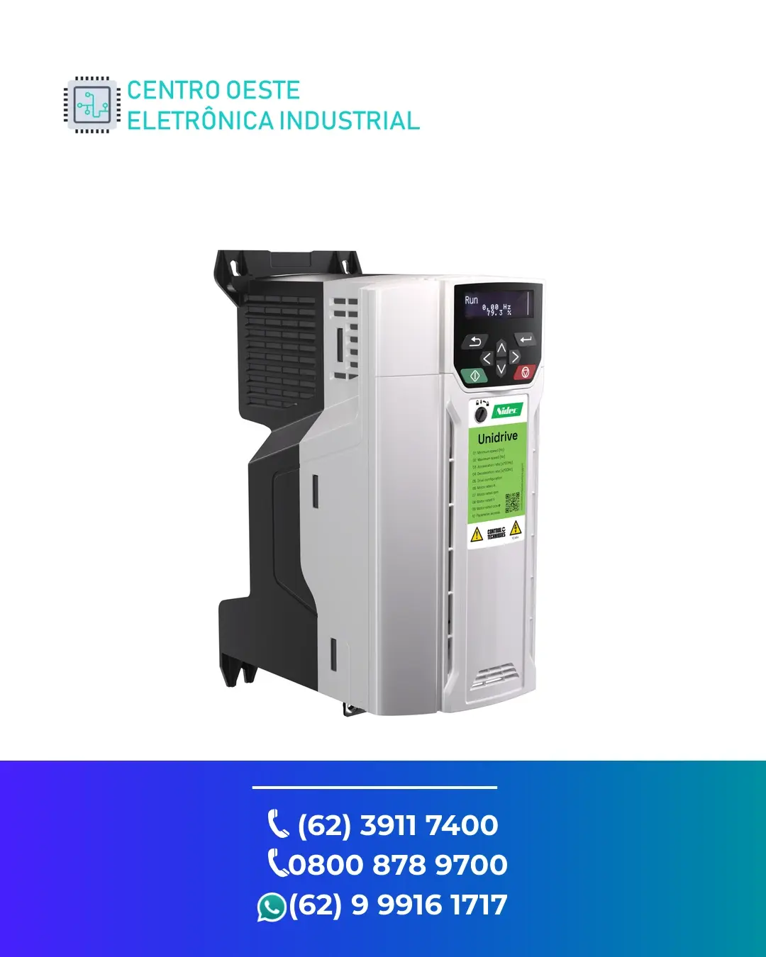 ESPECIALIZADA INVERSOR CONTROL TECHNIQUES UNIDRIVE M400 GOIANIA