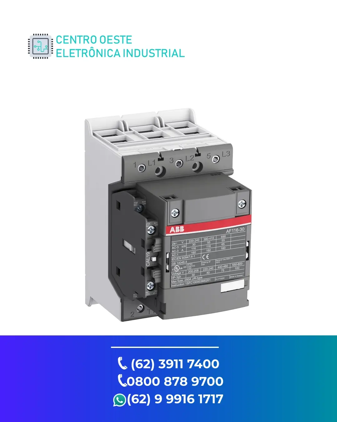 MANUTENÇÃO CONTATOR ABB AF116 GOIANIA