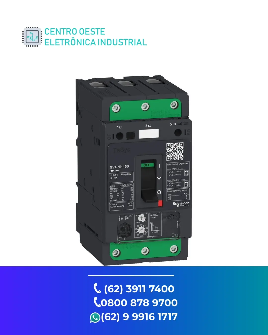 MANUTENÇÃO DISJUNTOR MOTOR SCHNEIDER GV4 GOIÁS