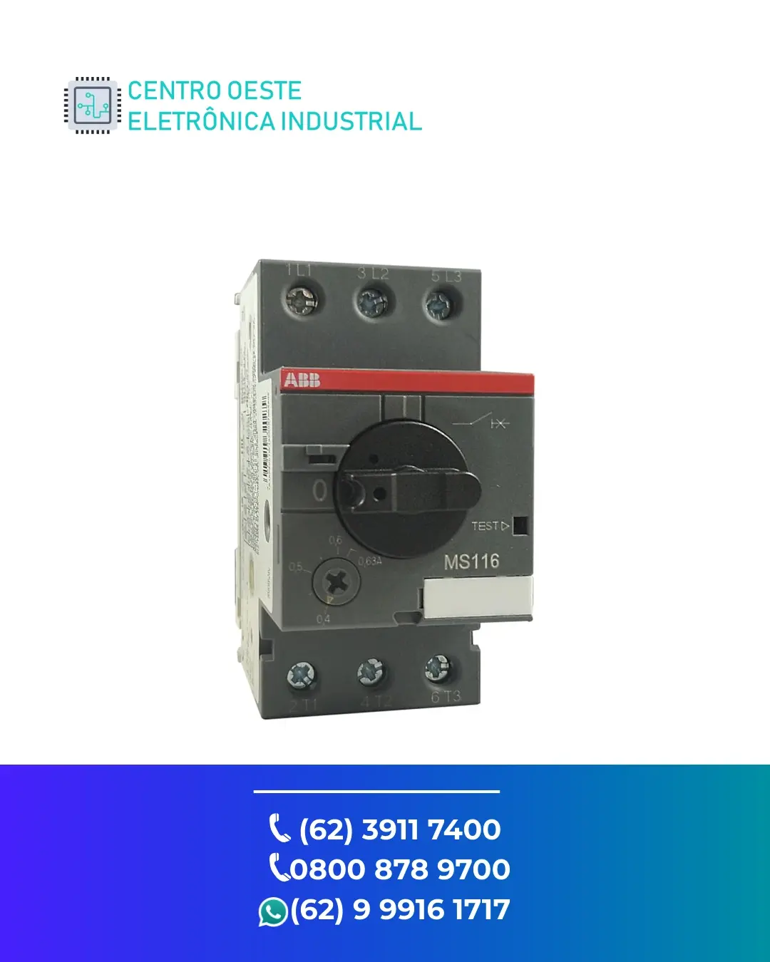 MANUTENÇÃO EM DISJUNTOR MOTOR ABB MO132 BRASIL