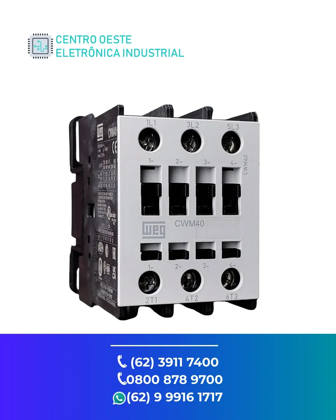 MANUTENÇÃO ESPECIALIZADA CONTATOR WEG CWM410 BRASIL