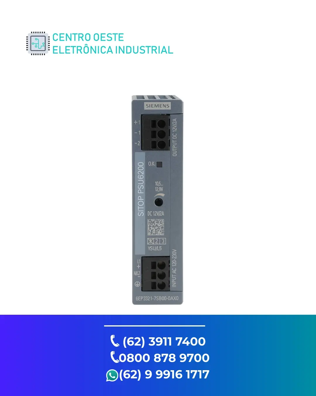 MANUTENÇÃO FONTE SIEMENS SITOP PSU6200 GOIÁS