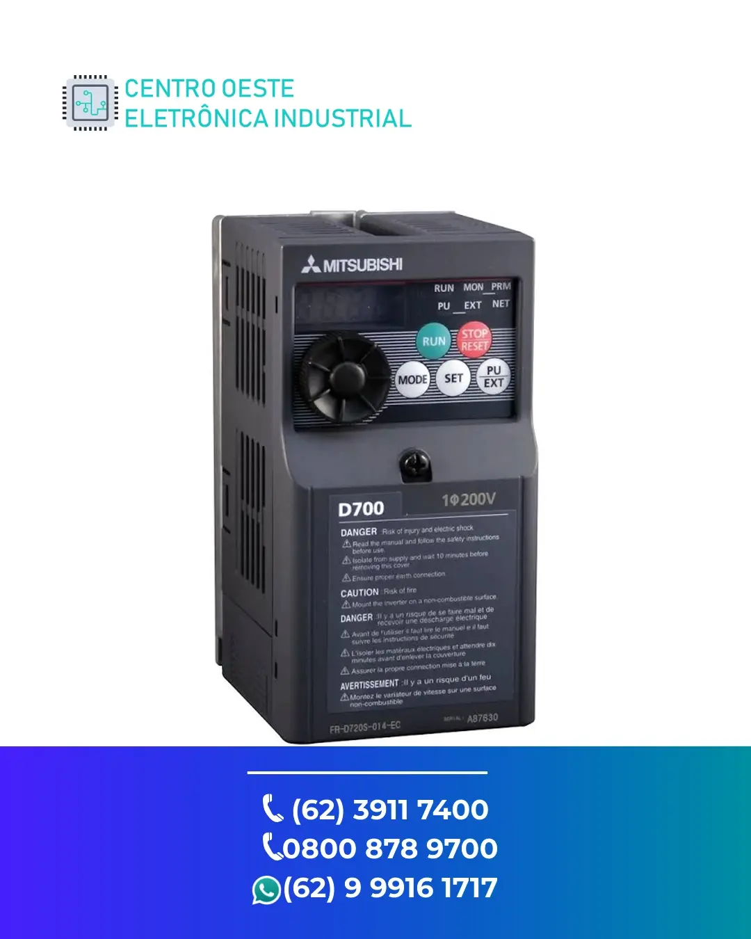 MANUTENÇÃO INVERSOR MITSUBISHI FR D720 BRASIL