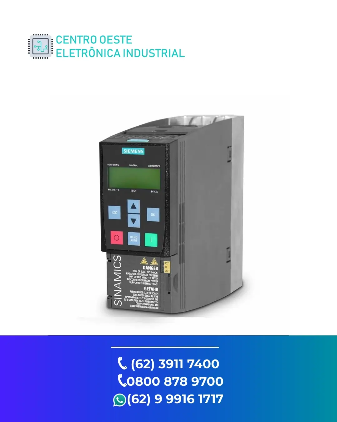 MANUTENÇÃO INVERSOR SIEMENS SINAMICS G120 GOIÁS