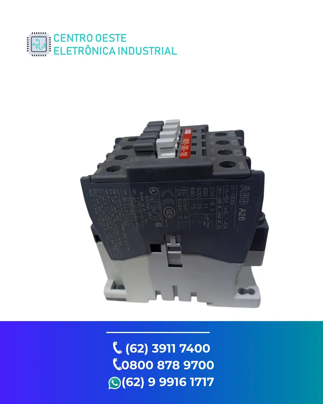 REPARO CONTATOR ABB A26 GOIANIA