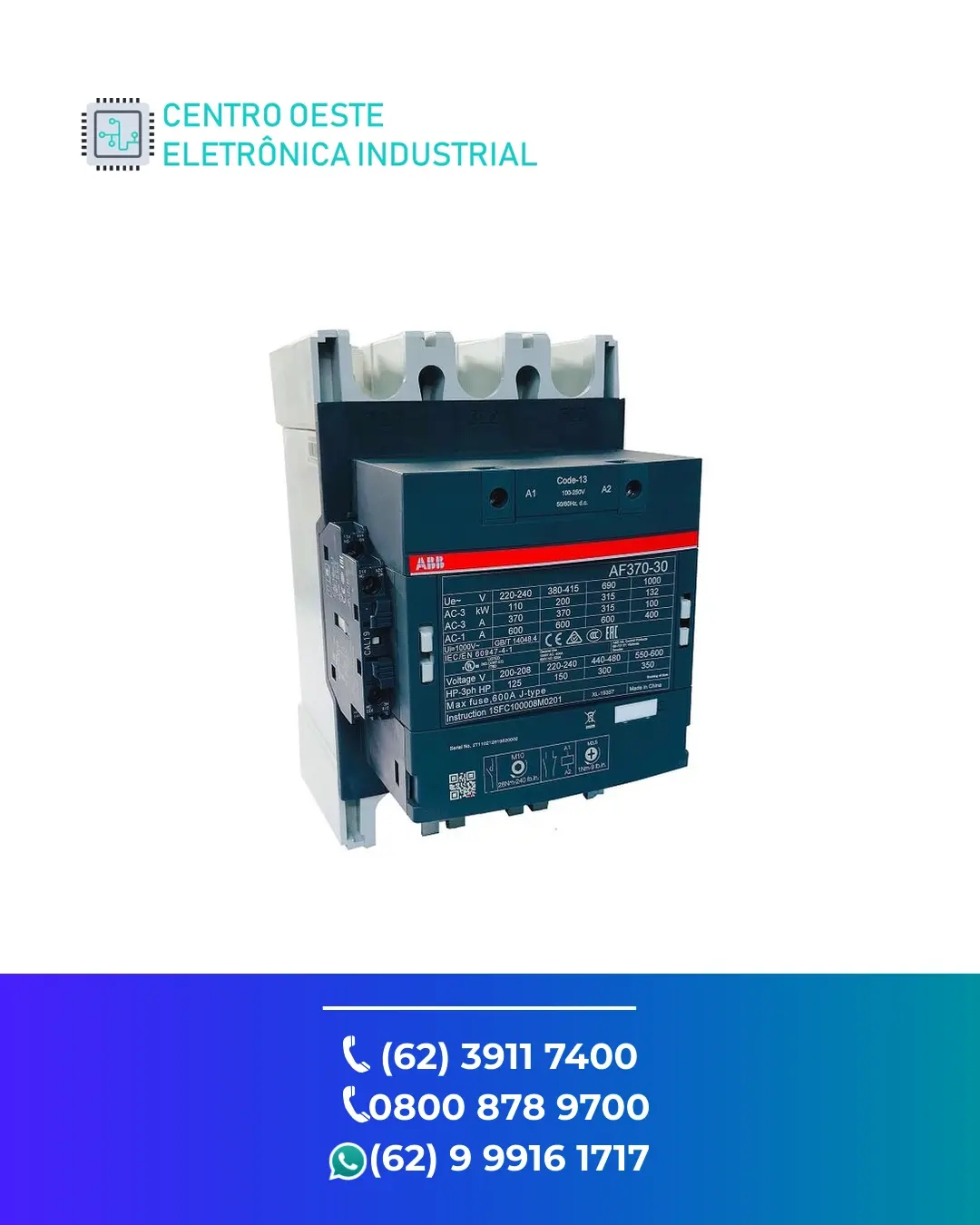 REPARO CONTATOR ABB AF370 BRASIL