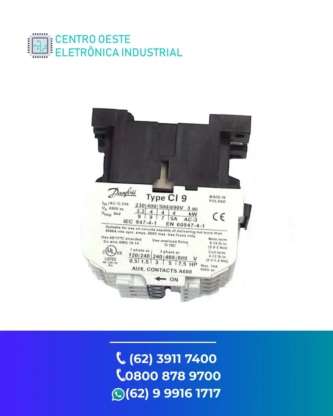 REPARO CONTATOR DANFOSS CI9 GOIÁS