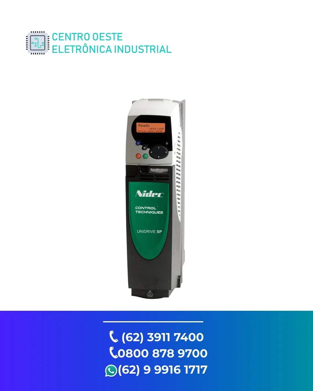 REPARO INVERSOR CONTROL TECHNIQUES UNIDRIVE SP GOIANIA