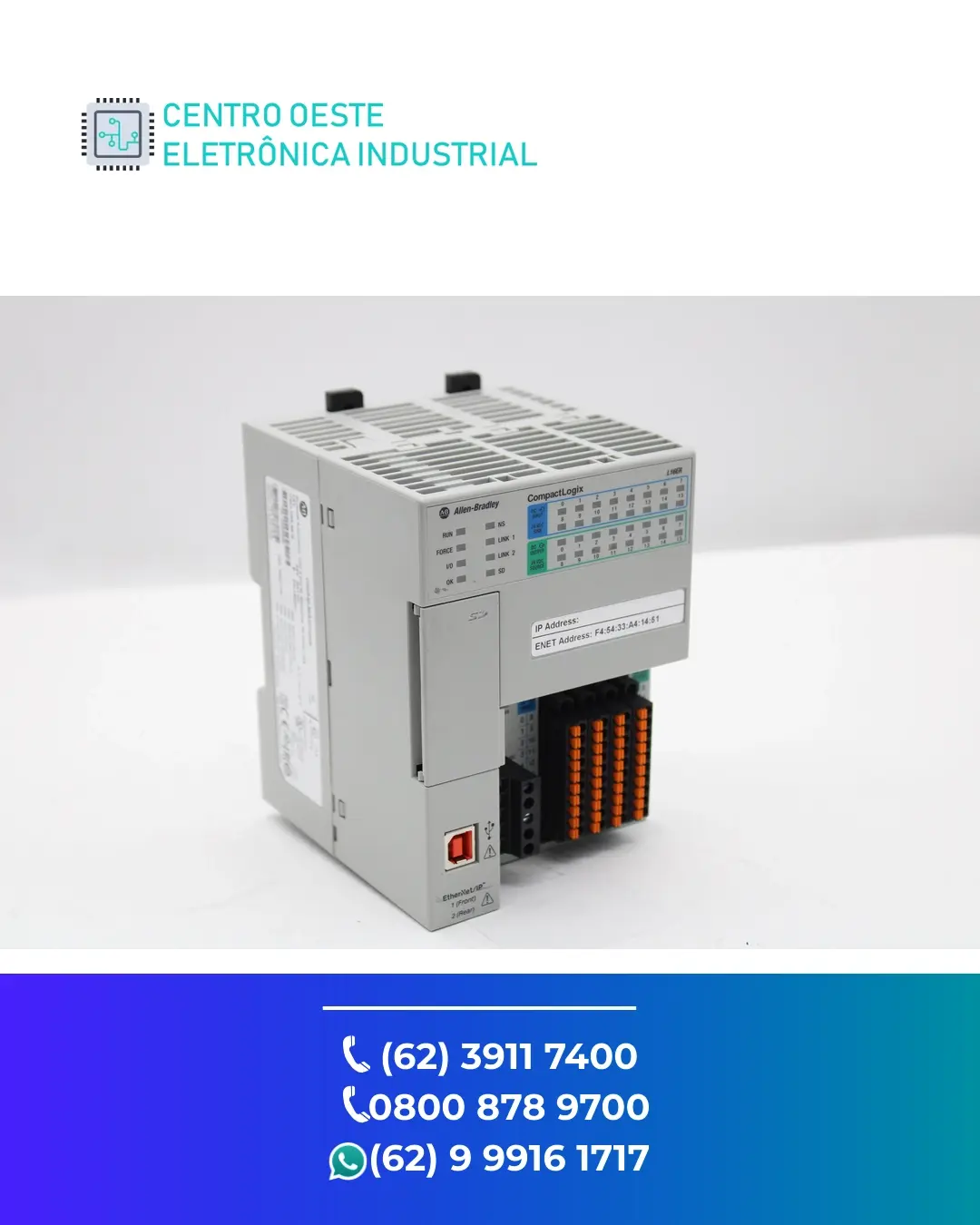 REPARO PLC ALLEN BRADLEY COMPACTLOGIX L16 GOIANIA
