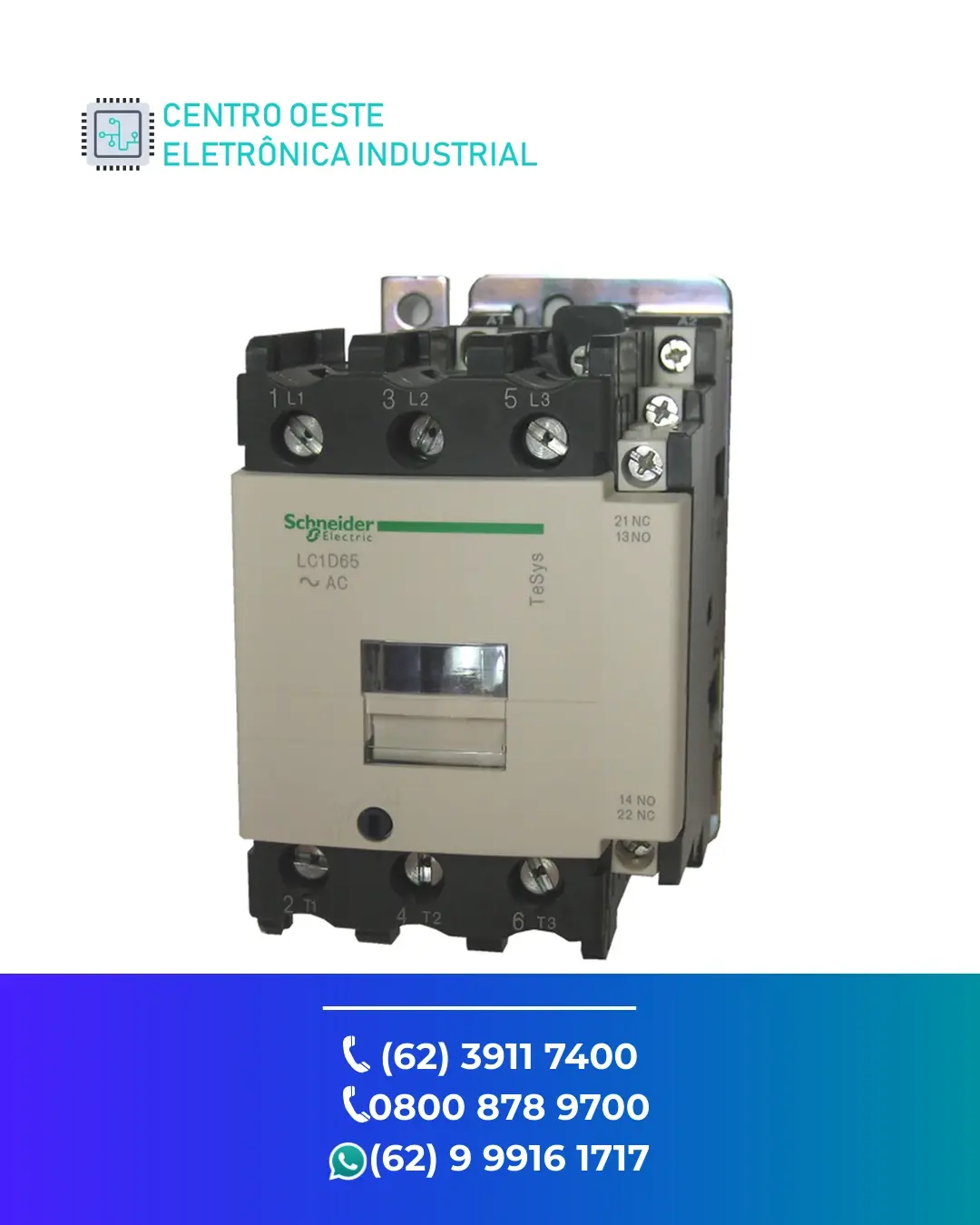 SUPORTE TÉCNICO CONTATOR SCHNEIDER LC1D65 GOIANIA