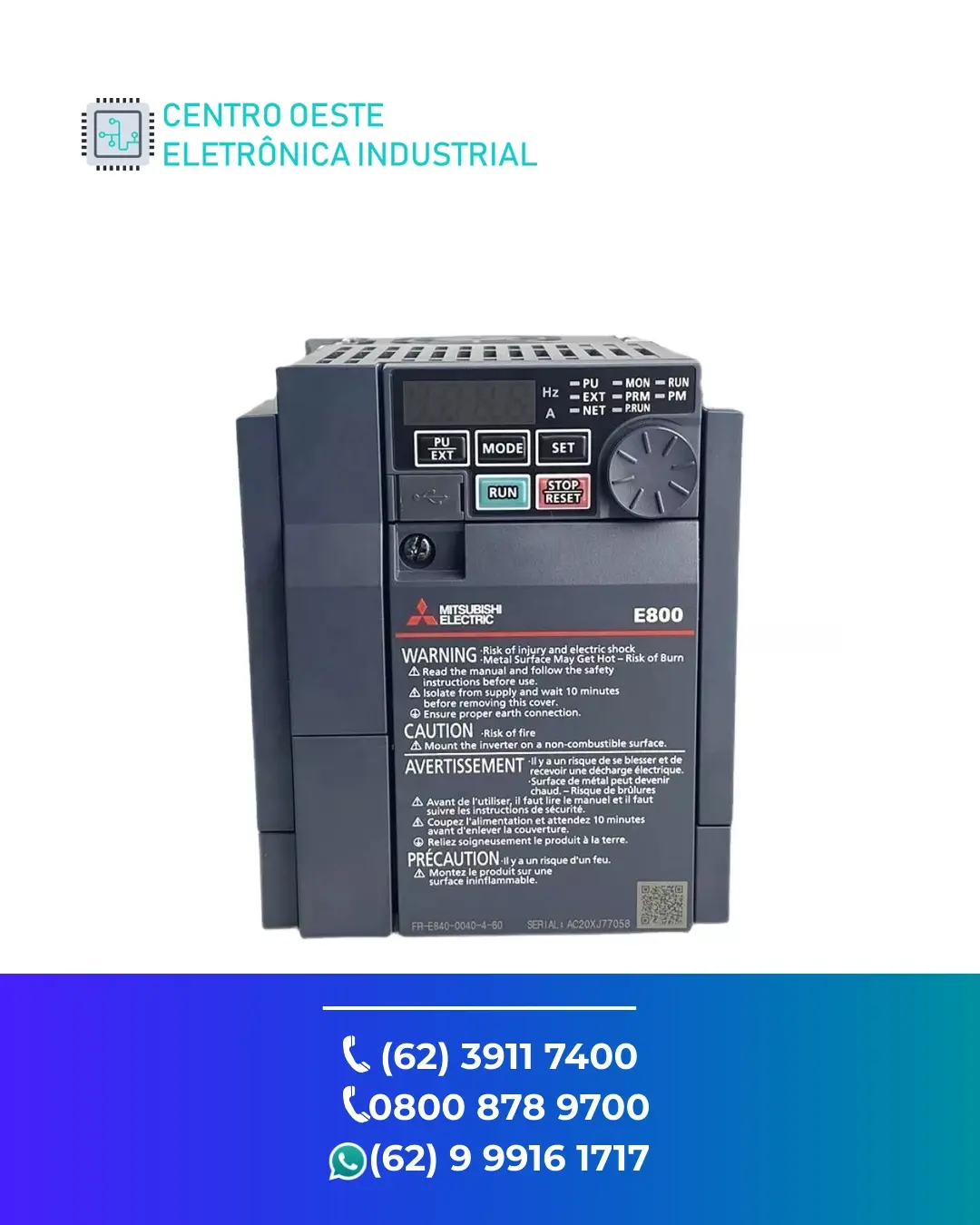 SUPORTE TÉCNICO INVERSOR MITSUBISHI FR E740 GOIANIA